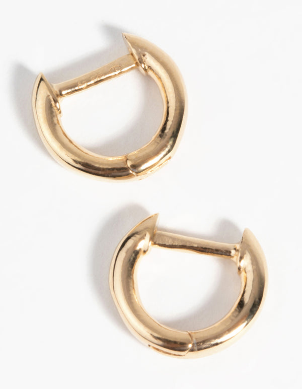 Gold Plated Sterling Silver Huggie Hoop Earrings