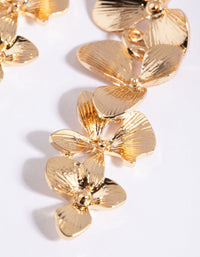 Gold Flower Drop Earrings - link has visual effect only