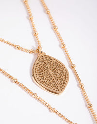 Gold Layered Glitter Necklace - link has visual effect only