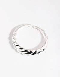 Sterling Silver Croissant Rope Ring - link has visual effect only