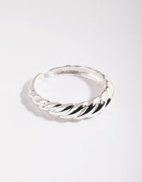 Sterling Silver Croissant Rope Ring - link has visual effect only