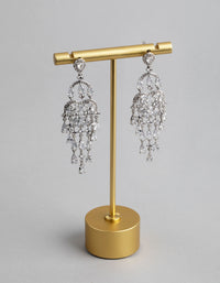 Rhodium Chandelier Drop Earrings - link has visual effect only