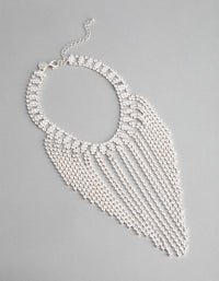 Silver Cubic Zirconia Short Curtain Choker - link has visual effect only