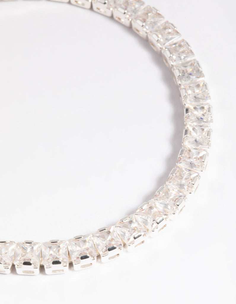 Silver Cubic Zirconia Cup Chain Bracelet