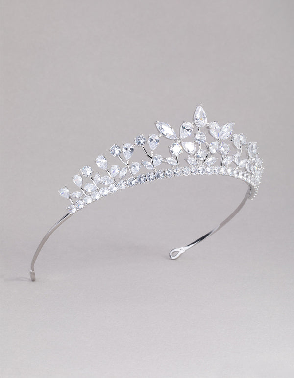 Silver Cubic Zirconia Royal Crown Alice Band