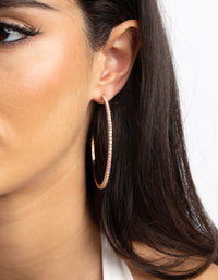 Rose Gold Diamante Hoop Earrings - link has visual effect only