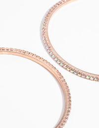 Rose Gold Diamante Hoop Earrings - link has visual effect only