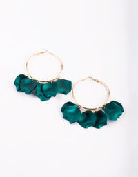 Green Pearlised Petal Hoop Earrings - link has visual effect only