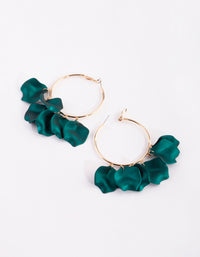 Green Pearlised Petal Hoop Earrings - link has visual effect only