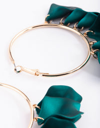 Green Pearlised Petal Hoop Earrings - link has visual effect only