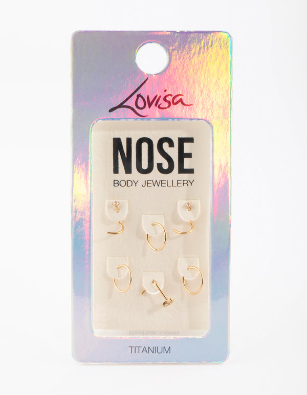 Titanium Diamante Nose Studs