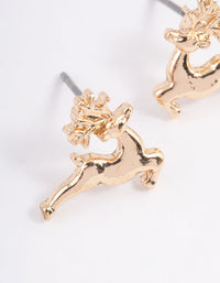 Festive Prancing Reindeer Stud Earring Pack - link has visual effect only