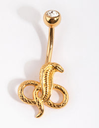 Gold Plated Titanium Snake Belly Bar - link has visual effect only