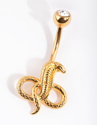 Gold Plated Titanium Snake Belly Bar - link has visual effect only