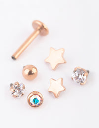 Rose Gold Plated Star Flat Back 6-Pack - link has visual effect only