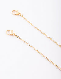 Gold Plated Fine Chain Anklet Set - link has visual effect only