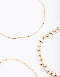 Gold Plated Dainty Anklet Pack - link has visual effect only