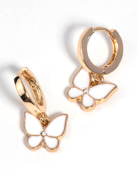 Gold Butterfly Huggie Hoop Earrings - link has visual effect only