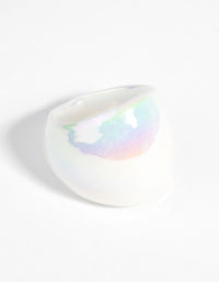 White Marble Glass Ring - link has visual effect only