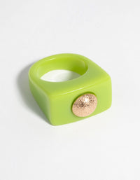 90s Green & Gold Plastic Ring - link has visual effect only