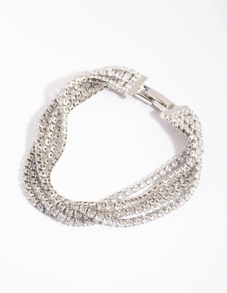 Rhodium Layered Cubic Zirconia Bracelet