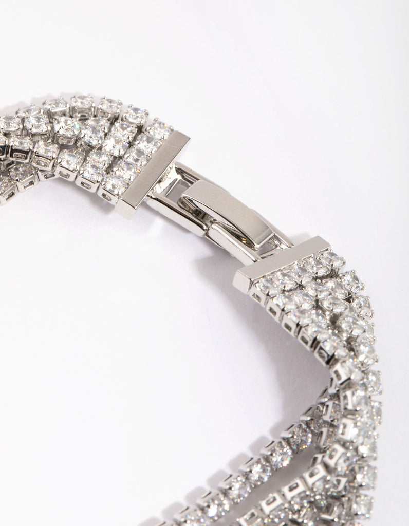 Rhodium Layered Cubic Zirconia Bracelet