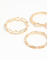 Gold Pearl & Twist Ring 5-Pack - link has visual effect only