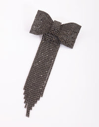 Gunmetal Black Diamante Drape Clip - link has visual effect only