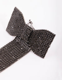 Gunmetal Black Diamante Drape Clip - link has visual effect only