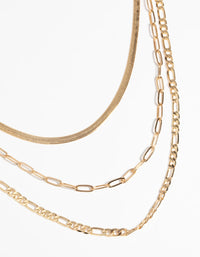 Gold Plated Chain Necklace Pack - link has visual effect only