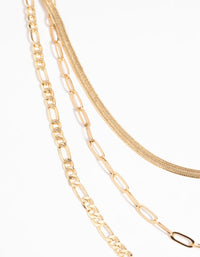 Gold Plated Chain Necklace Pack - link has visual effect only