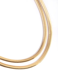 Gold Plated Layered Snake Chain Necklace - link has visual effect only