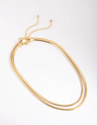 Gold Plated Layered Snake Chain Necklace - link has visual effect only