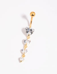 Gold Plated Surgical Steel Heart Belly Bar - link has visual effect only