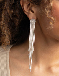 Rhodium Waterfall Diamante Earrings - link has visual effect only