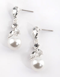 Silver Pearl Drop Earrings - link has visual effect only