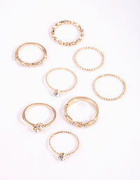 Gold & Diamante Chain Ring Pack - link has visual effect only