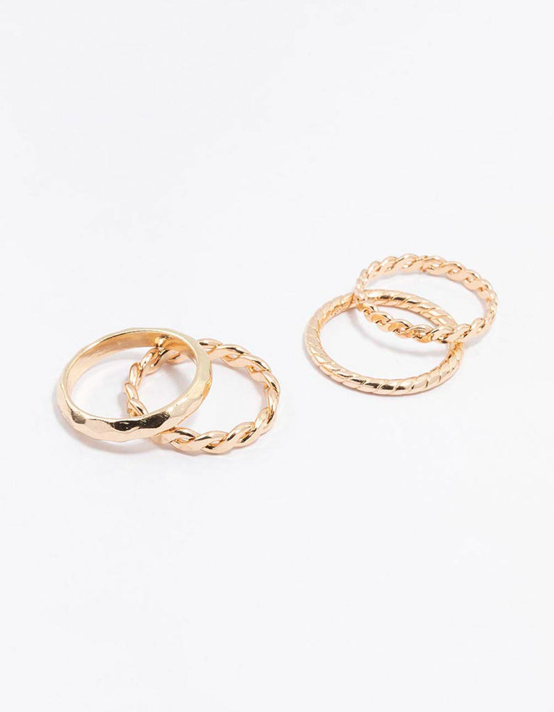 Gold Croissant Ring 4-Pack