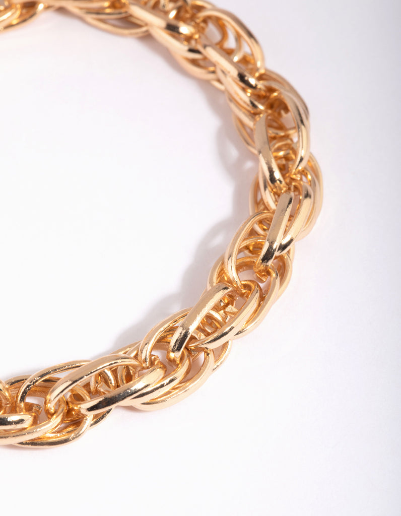 Gold Twisted Chain Bracelet