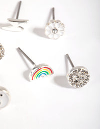 Rhodium Novelty Charm Stud Earring Pack - link has visual effect only