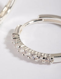 Silver Cubic Zirconia Hoop Earrings - link has visual effect only