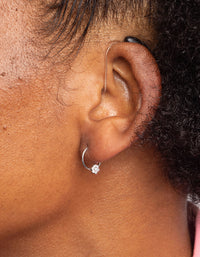 Surgical Steel Flower Hoop Earrings - link has visual effect only