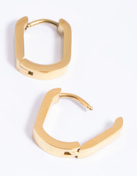 Gold Plated Surgical Steel Oval Huggie Hoop Earrings - link has visual effect only