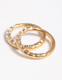 Gold Plated Surgical Steel Pave Hoop Earrings - link has visual effect only