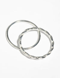 Sterling Silver Twist Ring Set - link has visual effect only