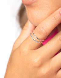 Sterling Silver Twist Ring Set - link has visual effect only