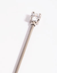 Titanium Cubic Zirconia Statement Industrial Bar - link has visual effect only