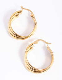 Gold Plated Stainless Steel Hoop Earrings - link has visual effect only