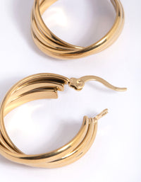 Gold Plated Stainless Steel Hoop Earrings - link has visual effect only