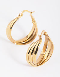 Gold Plated Stainless Steel Hoop Earrings - link has visual effect only